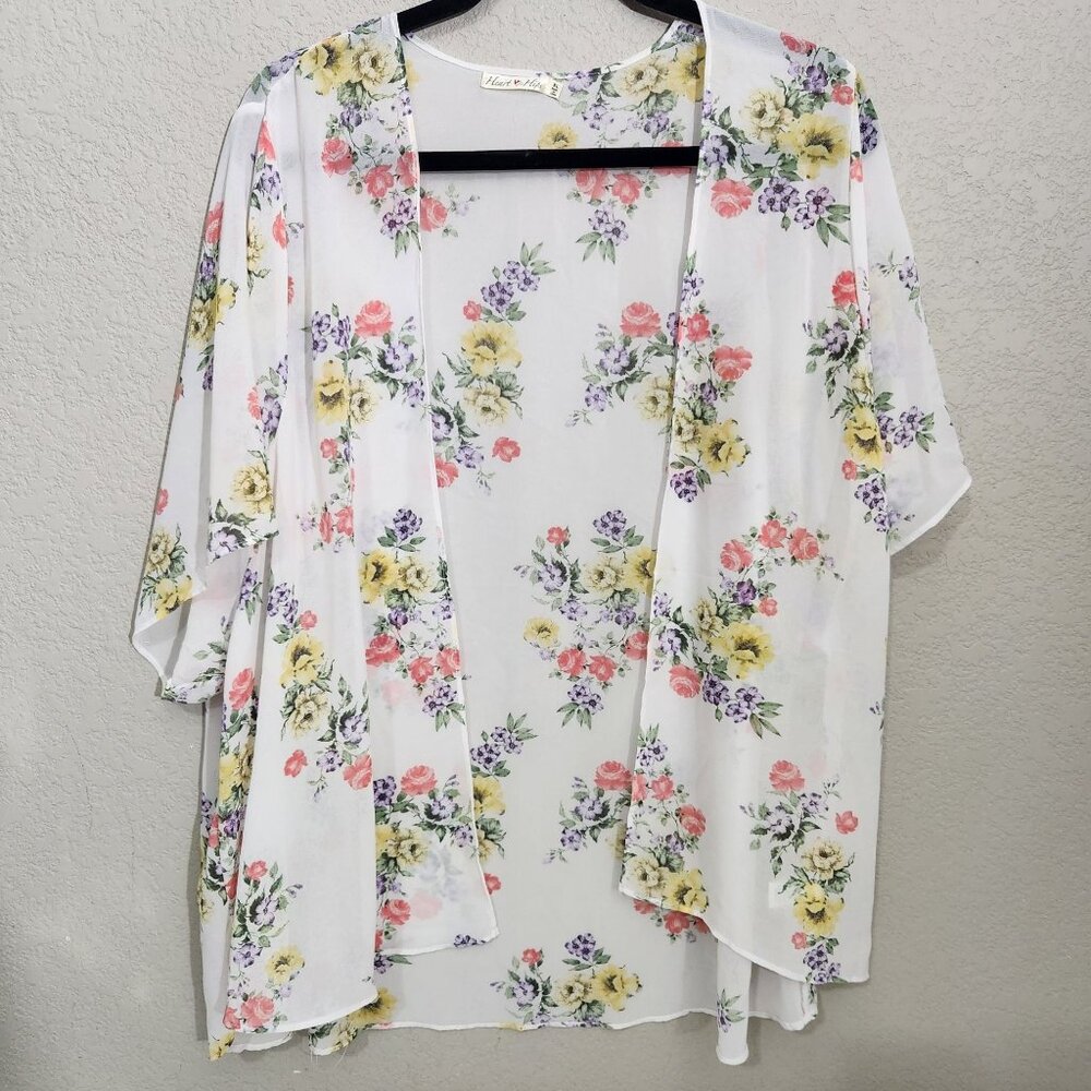 Heart & Hips Open-Front Kimono Cardigan XL